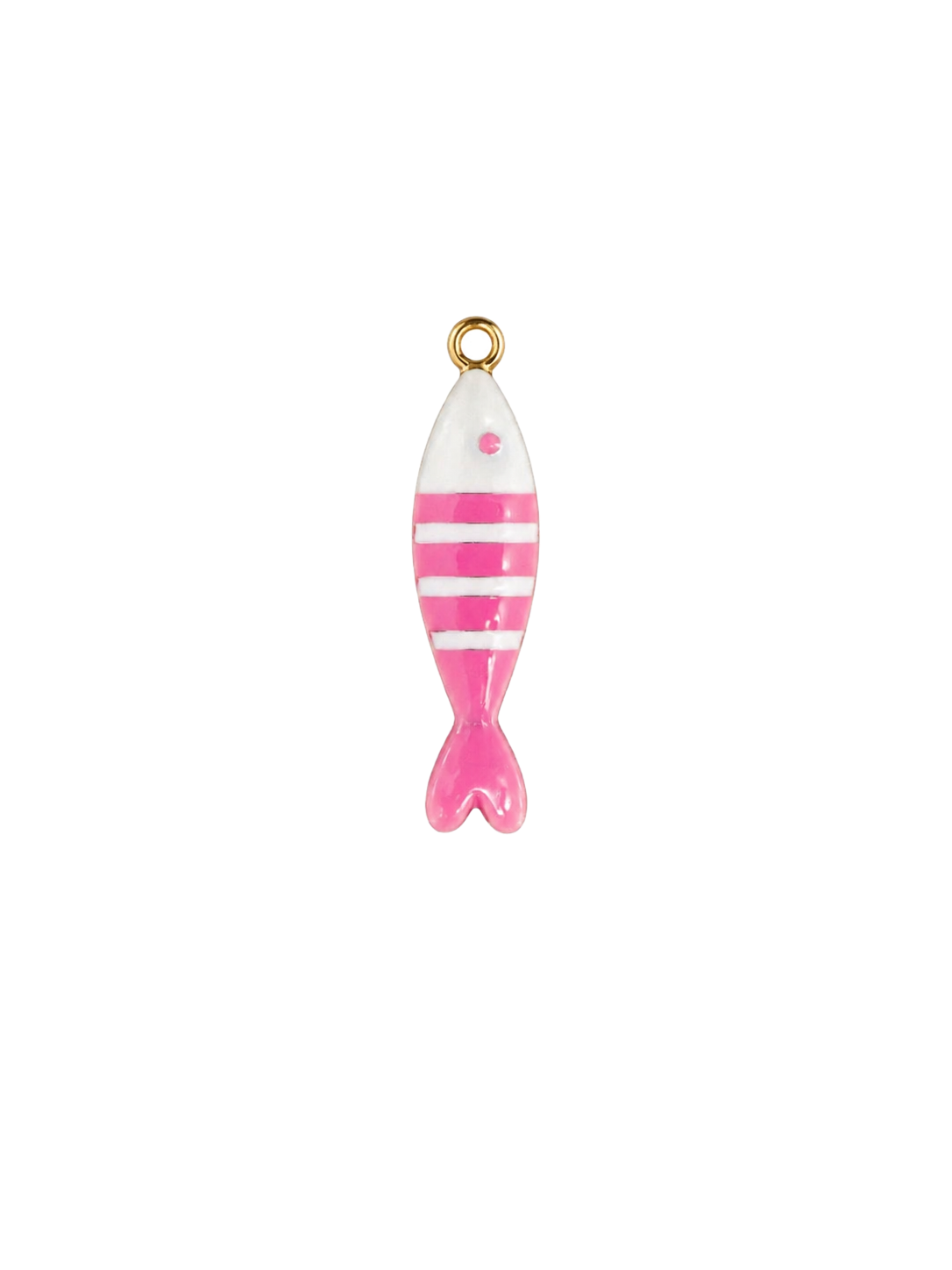 Poisson rose et blanc en acier inoxydable