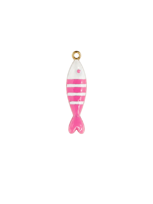 Poisson rose et blanc en acier inoxydable