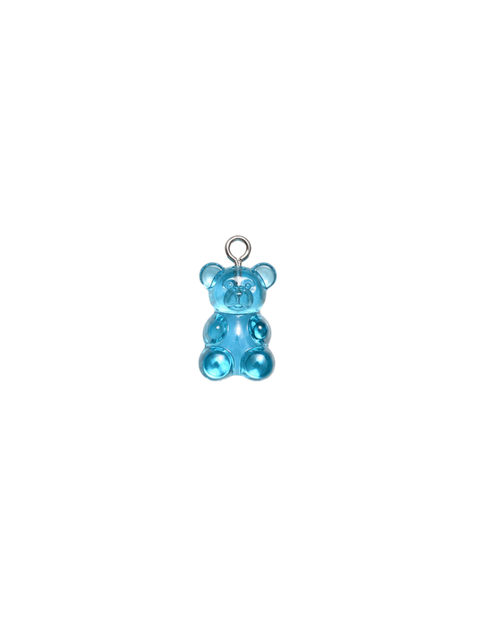 Ourson en résine bleu turquoise