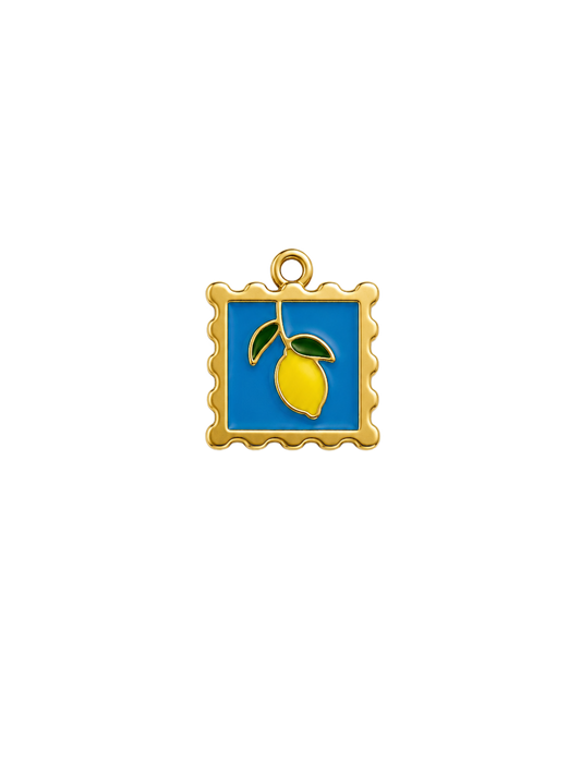 Citron jaune entouré de bleu acier