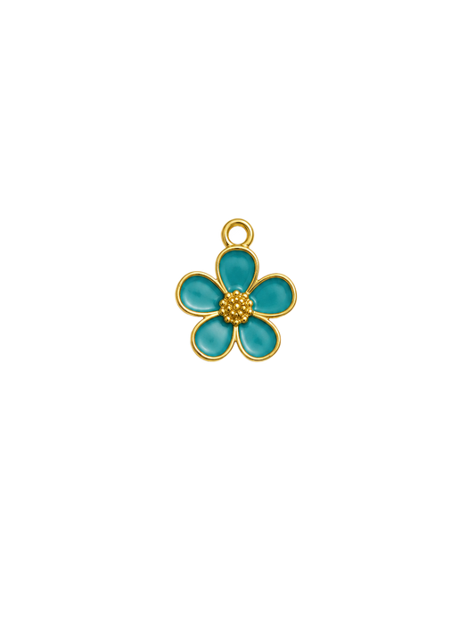 Fleur bleue et dorée