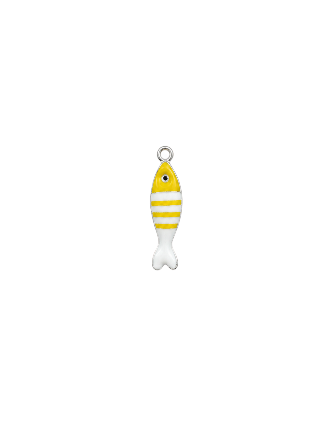 Poisson jaune et blanc en acier inoxydable