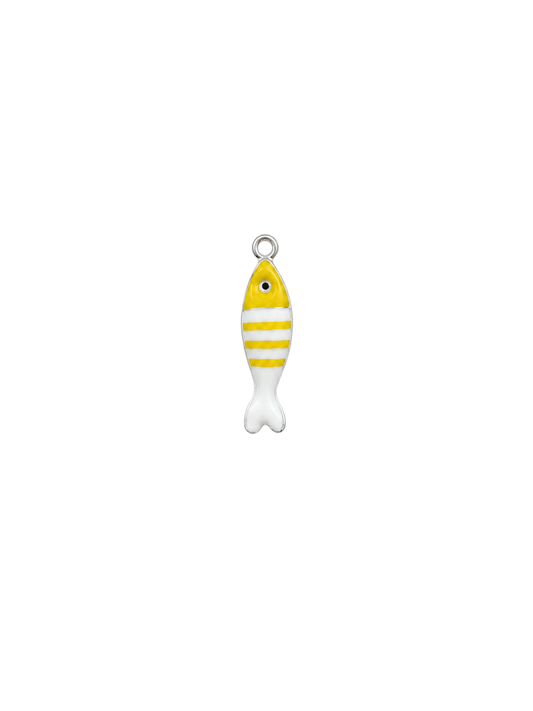 Poisson jaune et blanc en acier inoxydable