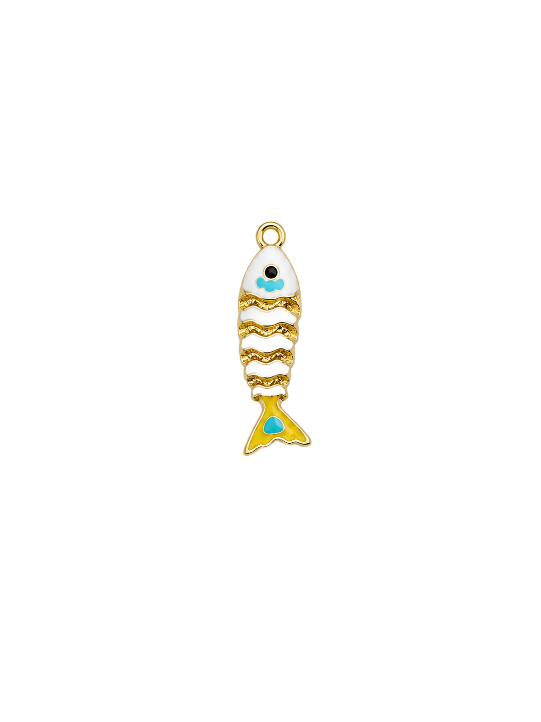 Poisson jaune et turquoise en acier inoxydable