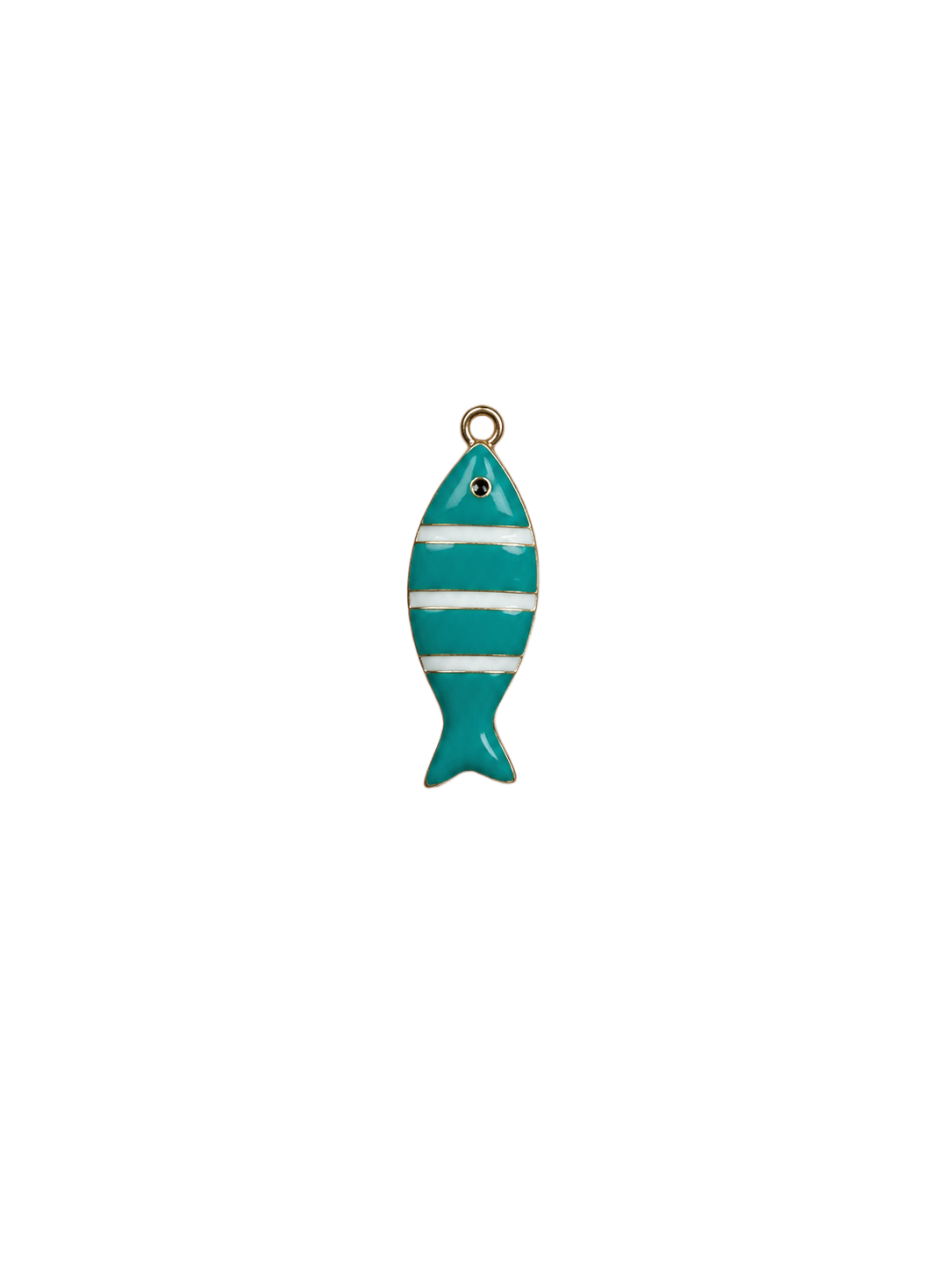 Poisson turquoise et blanc en acier inoxydable