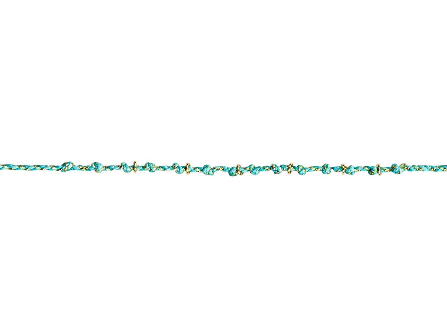 Chaîne corde bleue et dorée