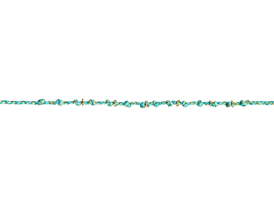 Chaîne corde bleue et dorée
