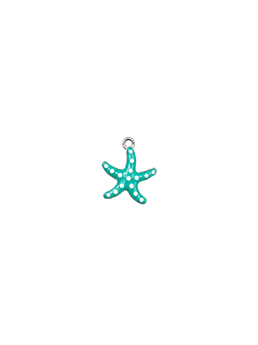 Étoile de mer turquoise à pois