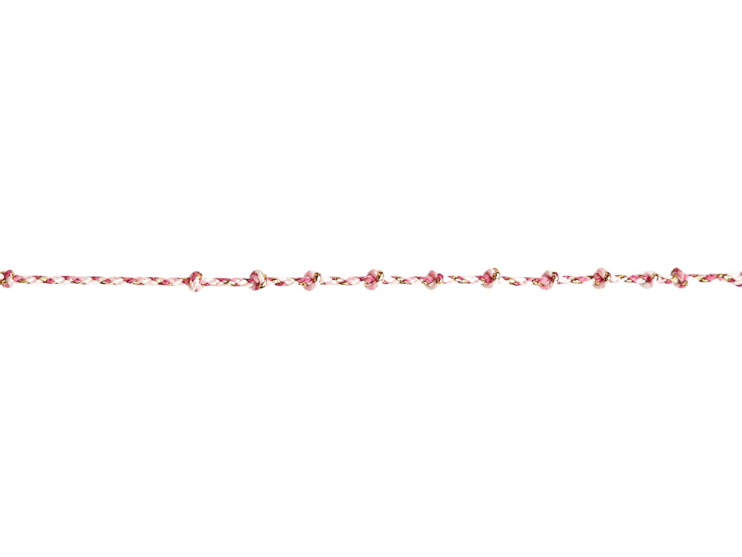 Chaîne corde rose et dorée