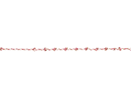 Chaîne corde rose et dorée