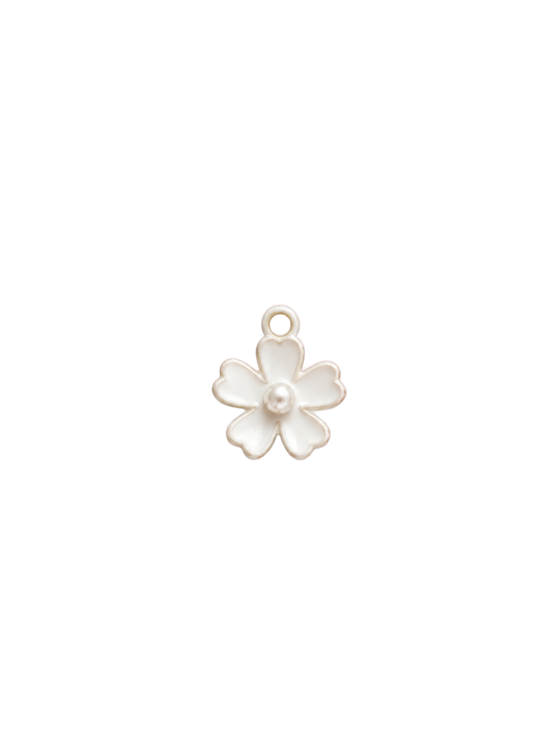 Fleur blanche avec perle